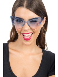 BRILLE KUNSTSTOFF SCHMETTERLEINENG GETONTE GLASER BLAU 15CM X 15CM X 6.5CM