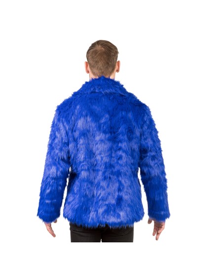 MANTEL KUNSTFELL BLAU XL