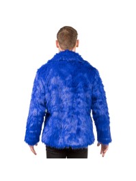 MANTEL KUNSTFELL BLAU XL