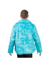 MANTEL KUNSTFELL BLAU AQUA S
