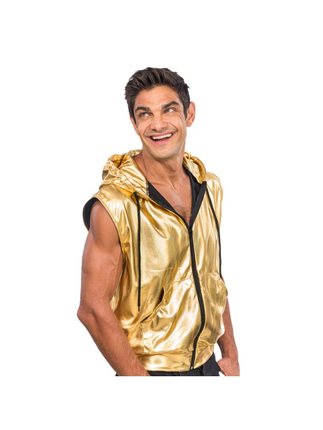 GOLDEN SLEEVELESS JACKET WITH HOOD L