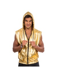 GOLDEN SLEEVELESS JACKET WITH HOOD XL