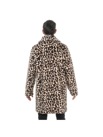 MANTEL BEDRUCKT LEOPARD MANN XL