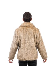 NATURAL FAKE FUR JACKET M