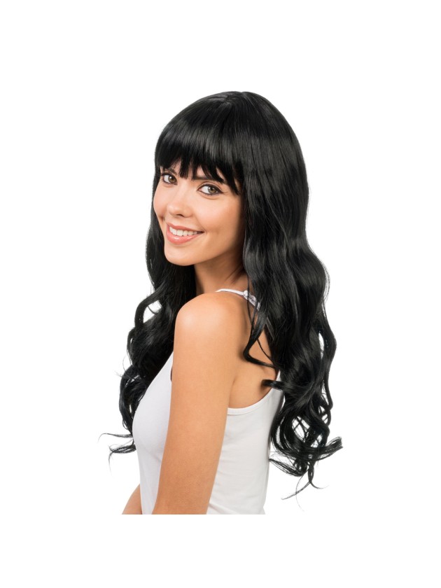 JENNA - BLACK LONG HAIR WIG WITH FRINGE 55CM