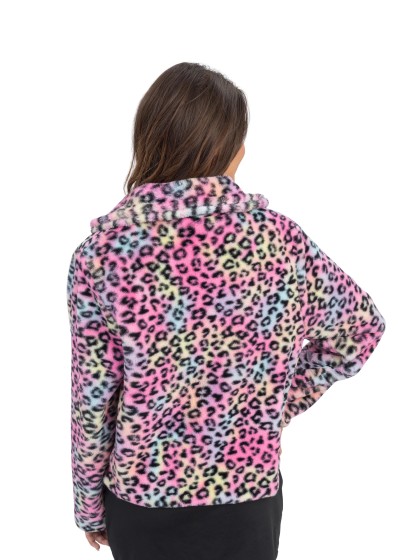 JACKE BEDRUCKT LEOPARD MEHRFARBIG FRAU L