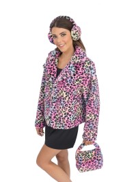 JACKE BEDRUCKT LEOPARD MEHRFARBIG FRAU L
