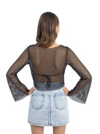 BLACK FISHNET TOP S-M