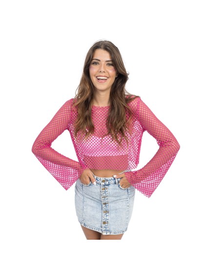 PINK FISHNET TOP S-M