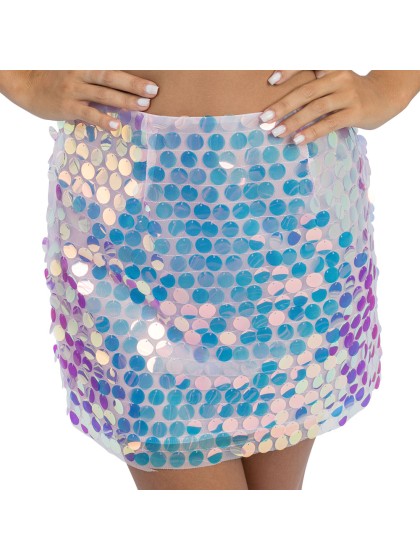 IRIDESCENT SEQUINS PINK SKIRT M