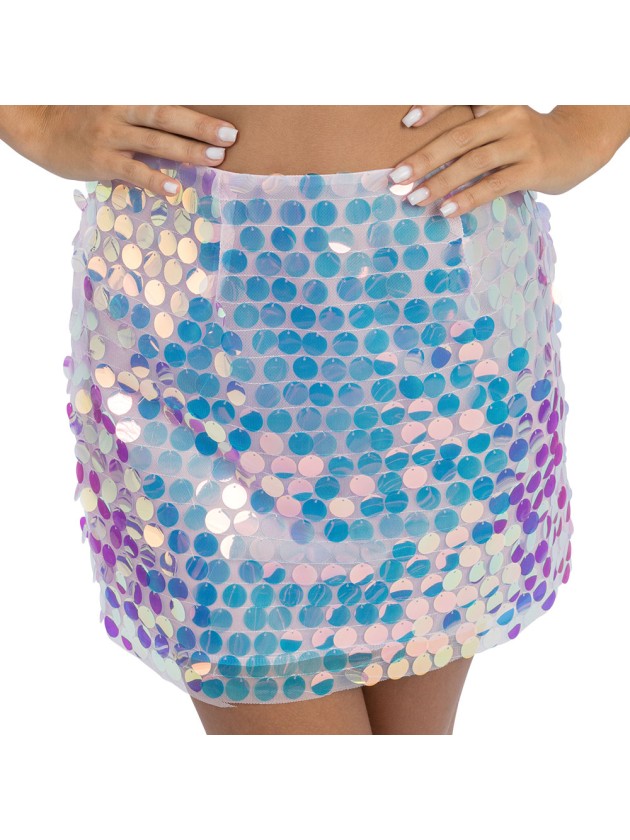 IRIDESCENT SEQUINS PINK SKIRT S