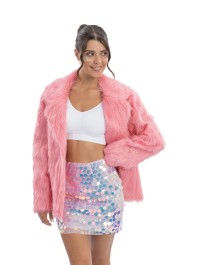 IRIDESCENT SEQUINS PINK SKIRT S