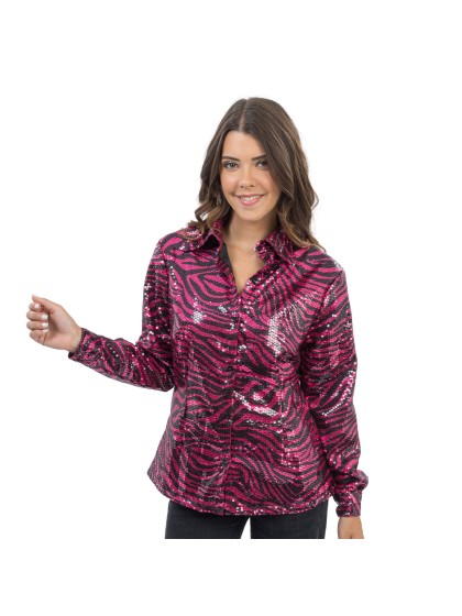 HEMD TIGER ROSA PAILLETTEN FRAU M