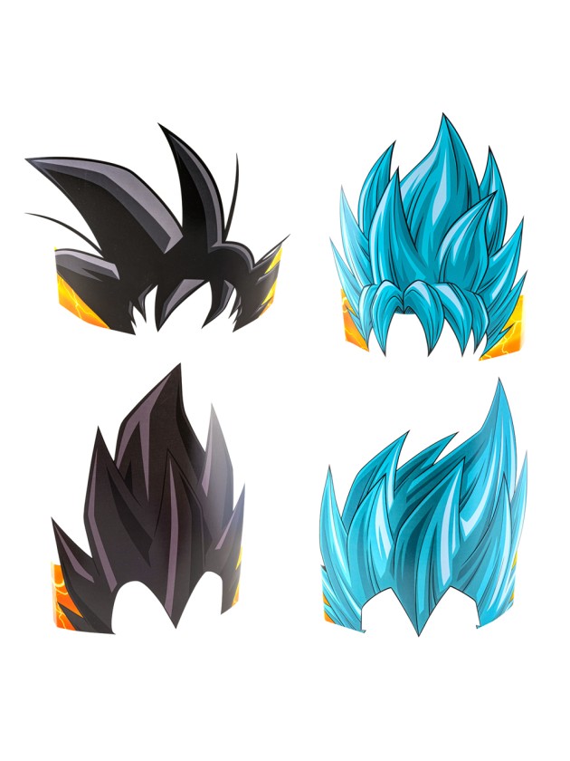 8 COIFFES PAPIER 4 ASS DRAGON BALL SUPER © TU