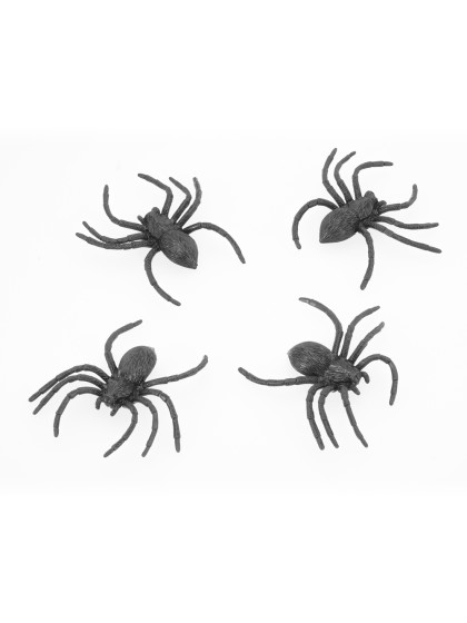 LOT 4 ARAIGNEES NOIRES PVC 8CM X 9CM