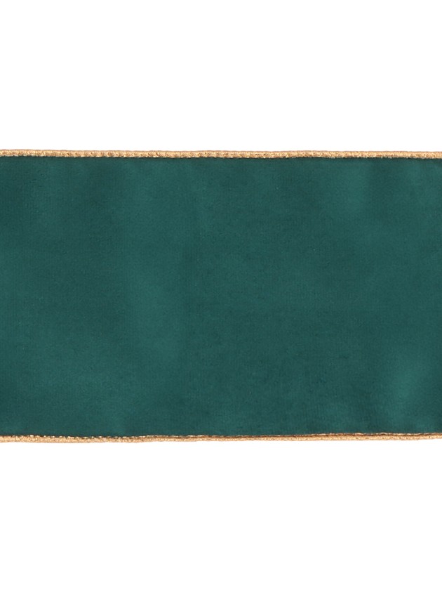 BAND SAMT LUXUS BLAUGRÜN 12CM X 5M