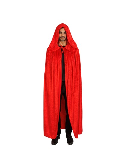 UMHANG KAPUZE SAMT ROT LUXUS 192CM