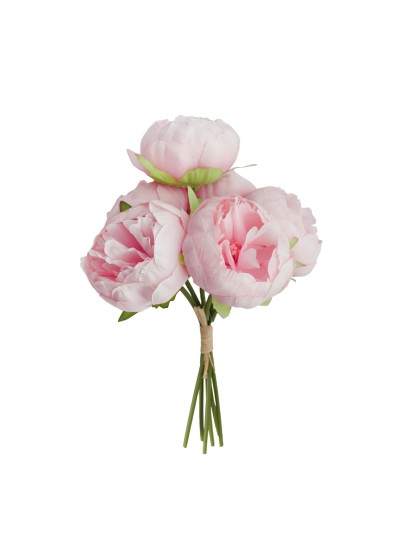 BUNCH OF 6 PASTEL PINK PEONY 27.5CM