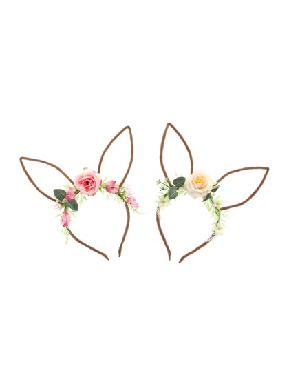SERRE TETE LAPIN AVEC FLEURS 2 ASS TU