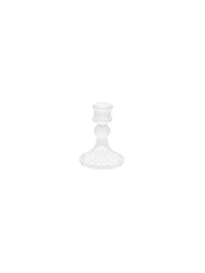 CLEAR CANDLE HOLDER DIA 8CM X 10.5CM