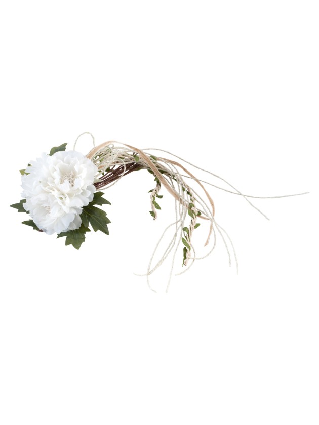 BOUQUET 3 PIVOINES IVOIRE 15CM X 10CM X 40CM