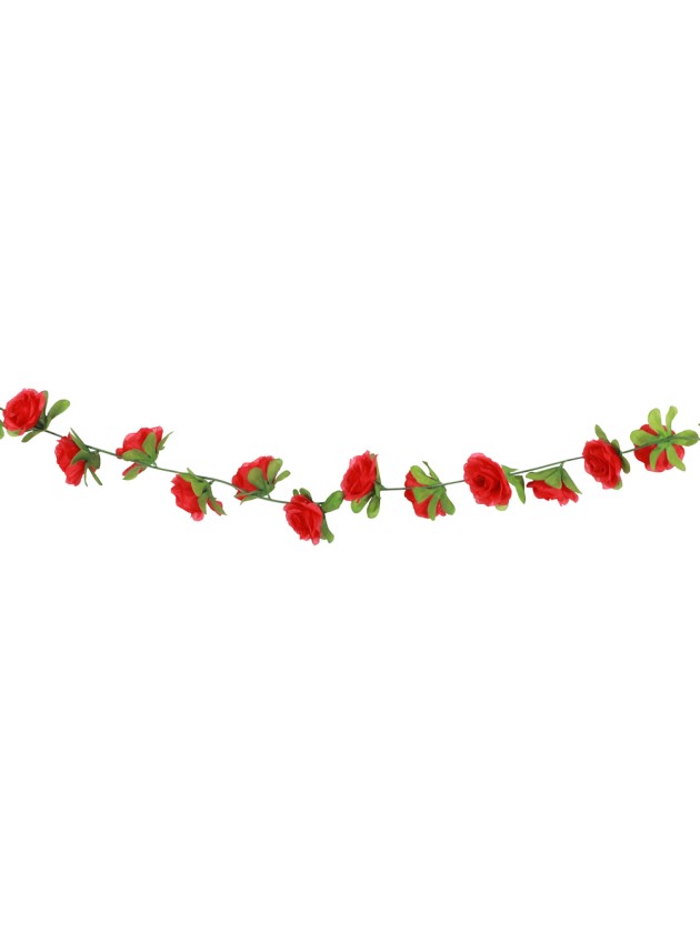 GUIRLANDE PETITES ROSES ROUGE 220CM