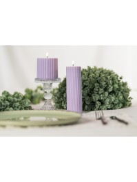 LILAC FLUTED PILLAR CANDLE DIA 7CM X 7.5CM
