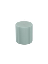 SAGE GREEN FLUTED PILLAR CANDLE DIA 7CM X 7.5CM
