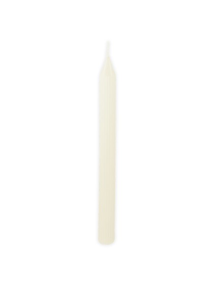 SET 2 FACKELKERZEN GERIEFELT ELFENBEIN DIA 2.2CM X 25CM