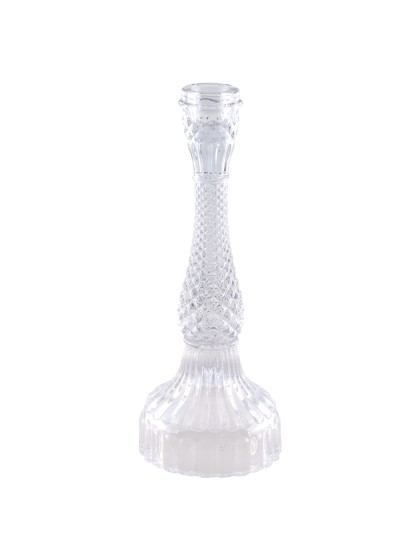 BOUGEOIR FLAMBEAU VERRE TRANSPARENT SYMPHONIE GM DIA 10.5CM X 27CM