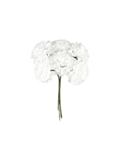 6 WHITE MINI HYDRANGEA 10CM X 4CM X 14CM