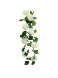 WHITE DAHLIA GARLAND 220CM