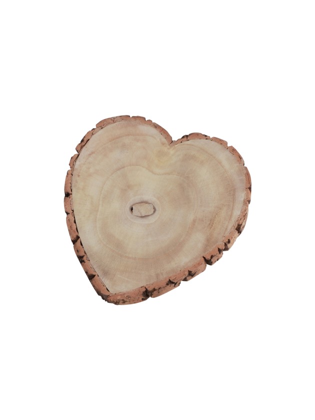 BAUMSCHEIBE HERZ HOLZ 23CM X 23CM X 3CM