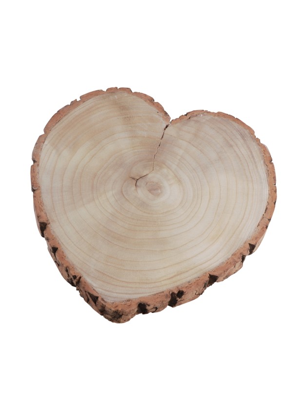 BAUMSCHEIBE HERZ HOLZ 30CM X 30CM X 3CM