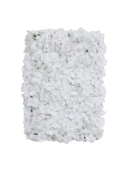 PANNEAU FLORAL FLEURS HORTENSIA BLANC 60CM X 40CM X 5CM