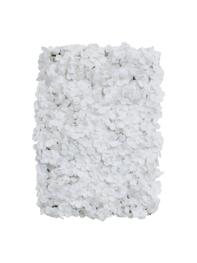 PANNEAU FLORAL FLEURS HORTENSIA BLANC 60CM X 40CM X 5CM