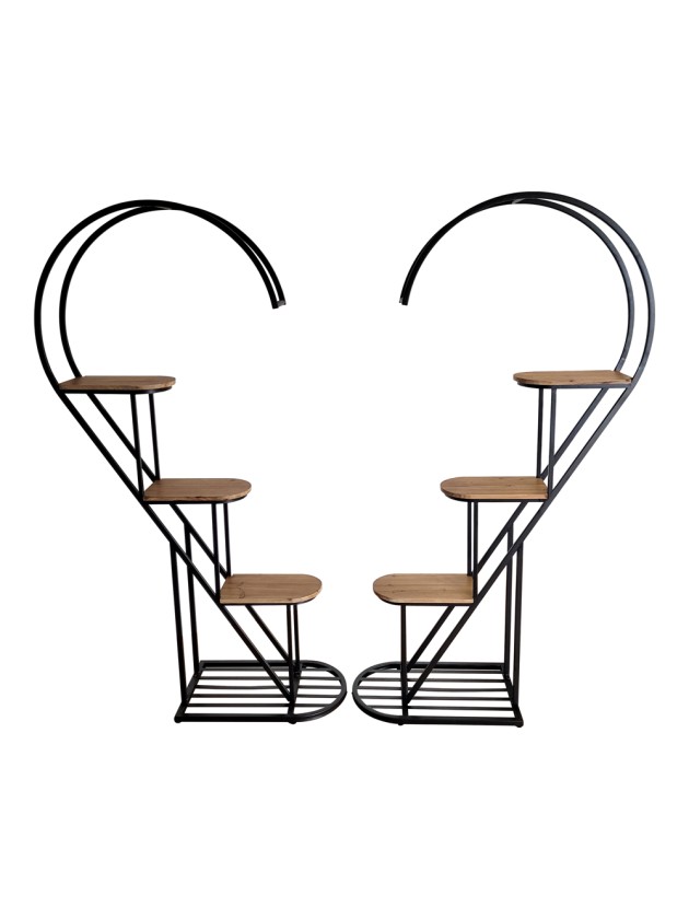 MEUBLE PRESENTATION COEUR 2 ELEMENTS VINTAGE BOIS/METAL 179CM X 35CM X 174CM