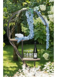 BRANCH WITH BLUE HYDRANGEA FLOWERS 170CM X 20CM X 5CM