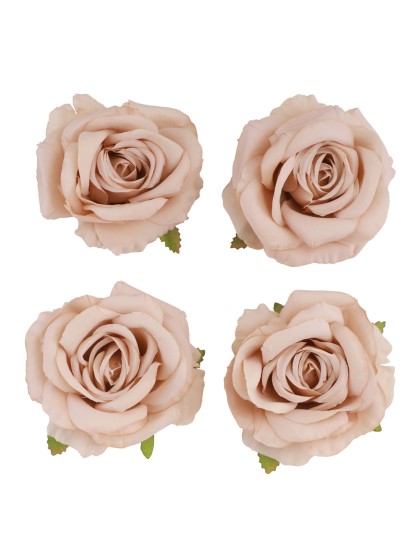 4 POWDER PINK ROSE HEADS DIA 11CM X 6CM