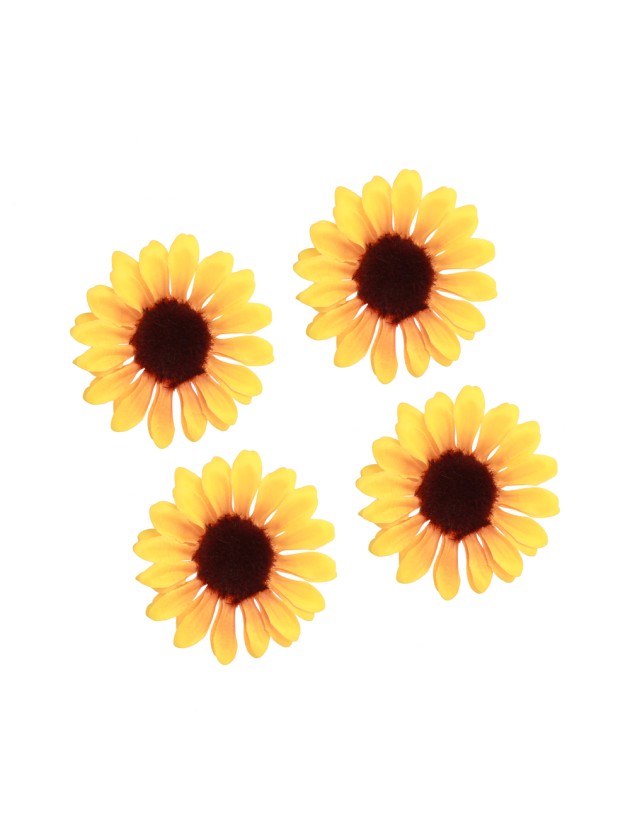 SET 4 SONNENBLUMEN GELB DIA 10CM X 1.5CM
