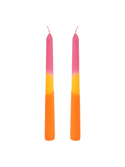 SET 2 MULTICOLORED TAPER CANDLES DIA 2CM X 25CM