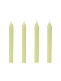 SET 4 WATERLILY GREEN TAPER CANDLES DIA 2CM X 20CM