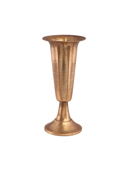 VASE AUF FUSS MAJESTIC GOLD MATT BROSSE DIA 13.5CM X 30CM