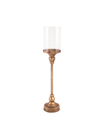 KERZENHALTER AUF FUSS MAJESTIC GOLD MATT BROSSE DIA 12.5CM X 61CM