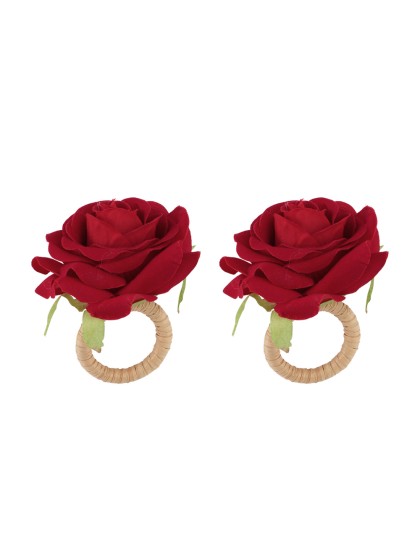 2 SERVIETTENRINGE ROSA ROT 6CM X 8CM X 8CM