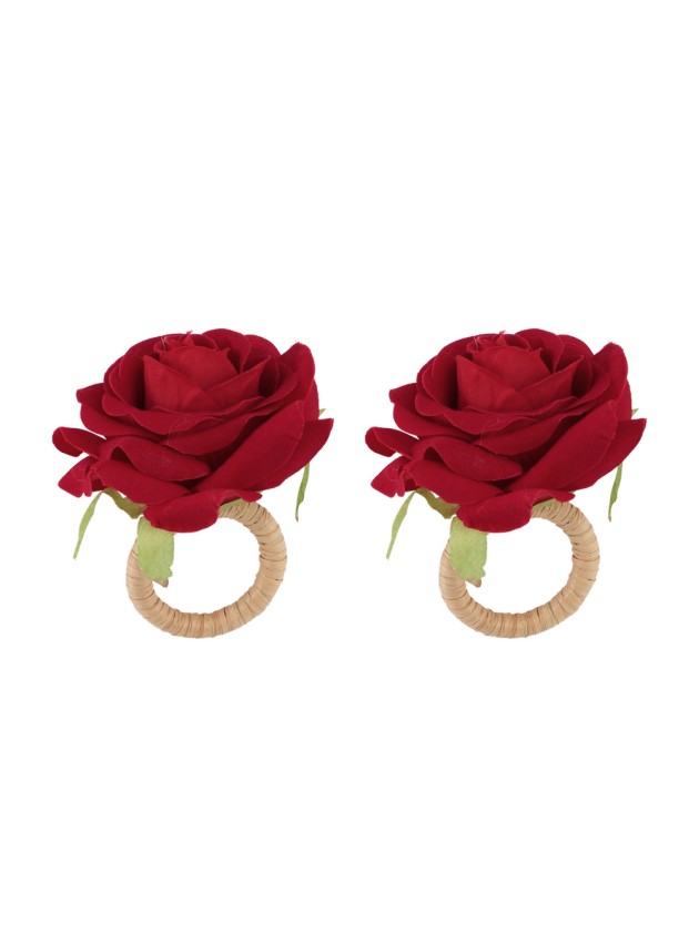 2 SERVIETTENRINGE ROSA ROT 6CM X 8CM X 8CM