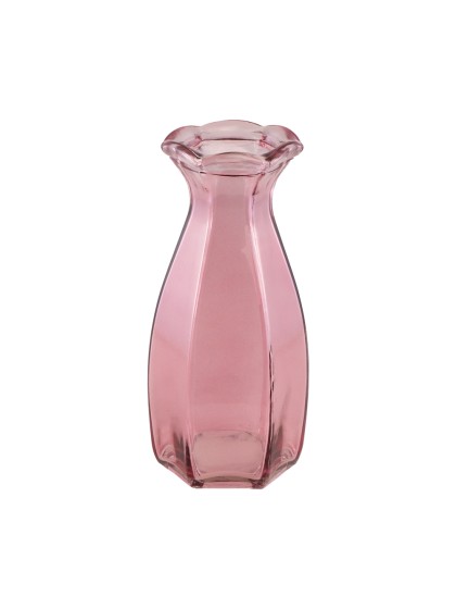 NYMPHEA PINK COROLLE GLASS VASE DIA 9.2CM  X 8.3 CM X 20CM