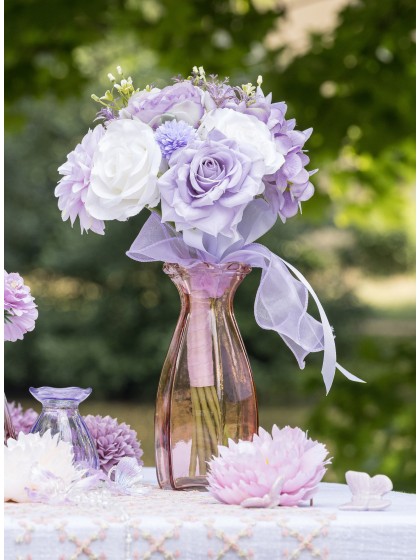 VASE COROLLE GLAS ROSA SEEROSE DIA 9.2CM X 8.3 CM X 20CM