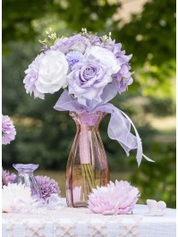 NYMPHEA PINK COROLLE GLASS VASE DIA 9.2CM  X 8.3 CM X 20CM