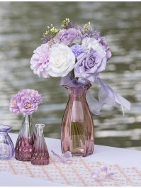 NYMPHEA PINK COROLLE GLASS VASE DIA 9.2CM  X 8.3 CM X 20CM